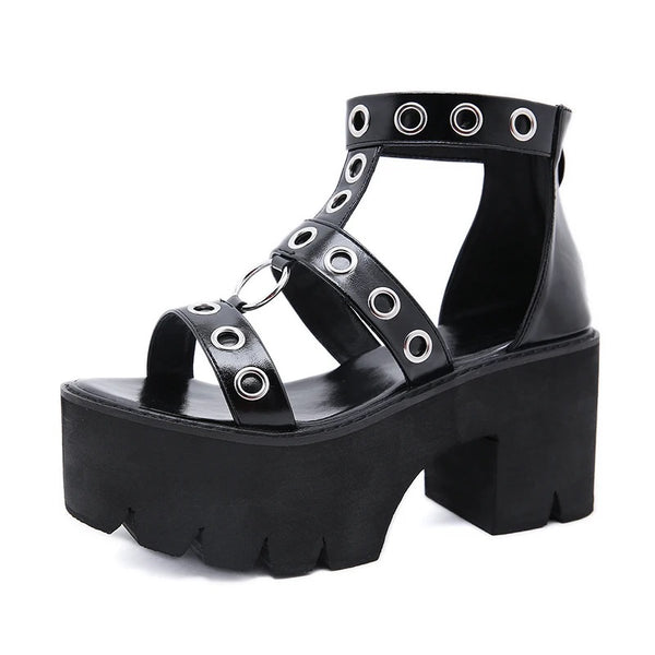 Strappy Chunky Heel Sandals