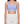 A model wears the lavender sports bra with cream shorts, front view, the band sitting above the waist