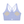 Lavender sports bra seen from the back, showing the strap cross, the mesh panel and both cup pads