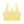 Back of the yellow sports bra laid flat, strappy cross back over mesh with the padded cups showing