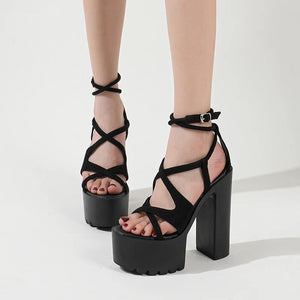 Strappy Gladiator Chunky Sandals