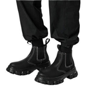 Street Black Boots Men - product view on white background