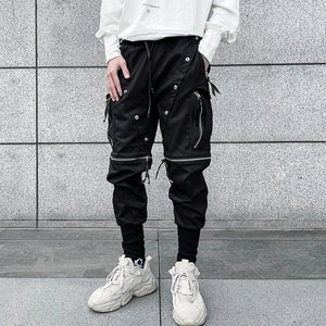 Street Punk Style Vibrant Black Pant