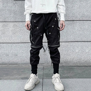 Street Punk Style Vibrant Black Pant