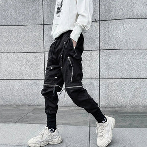 Street Punk Style Vibrant Black Pant
