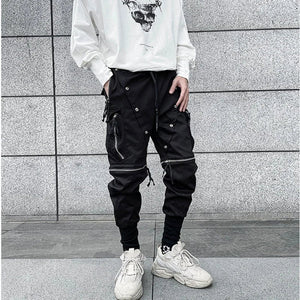 Street Punk Style Vibrant Black Pant