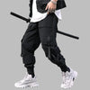 Pantalón negro multibolsillos de hip hop Street Streamer