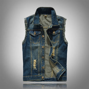 Streetwear Denim Utility Vest