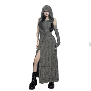 Streetwear Goth Dress With Hood