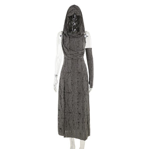 Streetwear Goth Dress With Hood