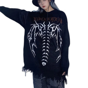 Streetwear Knitted Y2K Top - product view on white background