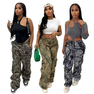 Streetwear Y2K Camo Cargo Pants