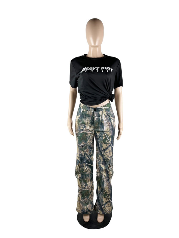 Streetwear Y2K Camo Cargo Pants