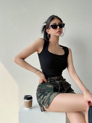 Stretchy Cargo Skirt