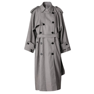 Stripe Trench Spring Women Jacket
