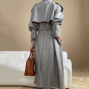 Stripe Trench Spring Women Jacket