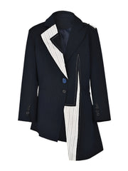 Chaqueta de mujer asimétrica de rayas primavera