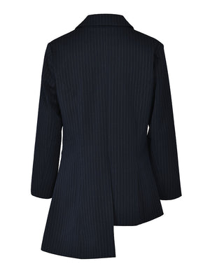 Striped Asymmetry Women Jacket Spring