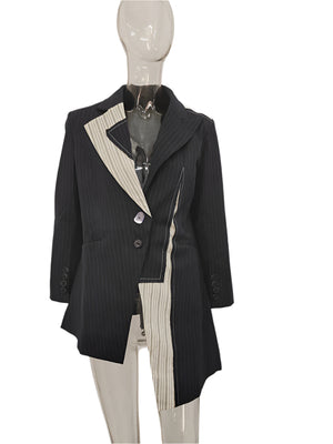 Striped Asymmetry Women Jacket Spring