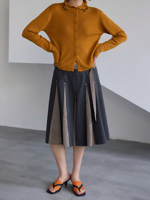 Striped Patchwork Y2K Skirt
