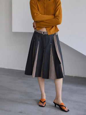 Striped Patchwork Y2K Skirt