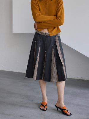 Striped Patchwork Y2K Skirt