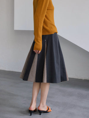 Striped Patchwork Y2K Skirt