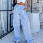Gestreifte Y2K Hose mit weitem Bein