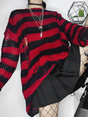 Striped Y2K Streetwear Top