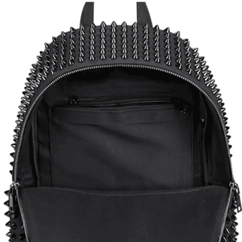 Studded Cyberpunk Backpack – Full Spike Canvas Body – Cyber Techwear
