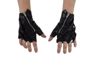 Style Zipper Techwear Tactical Gloves - product view on white background