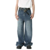 Stylish Metal Ring Design Y2K Jeans