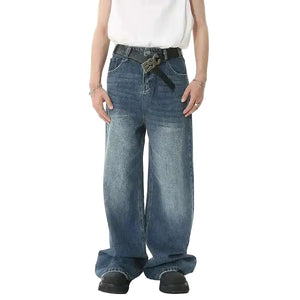 Stylish Metal Ring Design Y2K Jeans