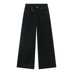 Stylish Metal Ring Design Y2K Jeans