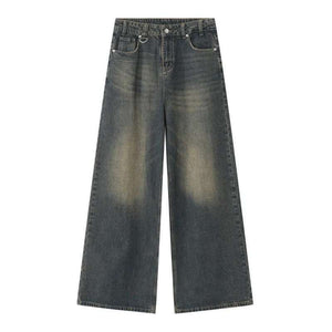 Stylish Metal Ring Design Y2K Jeans
