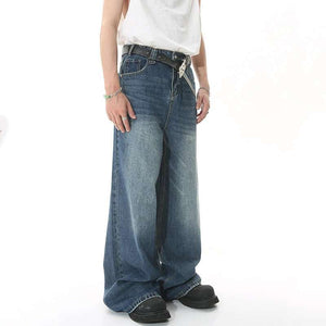 Stylish Metal Ring Design Y2K Jeans