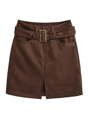 Suede Skirt Y2K