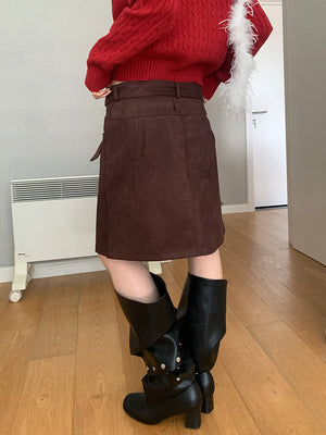 Suede Skirt Y2K