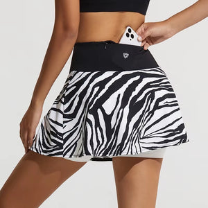 Summer Black Skort Zebra