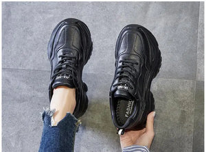 Synthetic Platform Sneakers