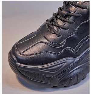 Synthetic Platform Sneakers