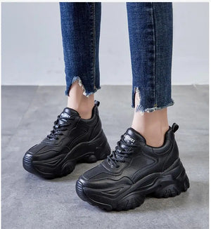 Synthetic Platform Sneakers