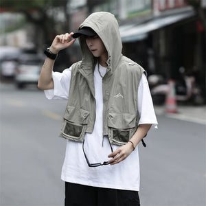 Tactical Cargo Vest Hooded