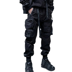 Tactical Techwear Cargo Pants in black — dark techwear streetwear, view 1 of 7