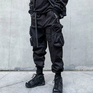 Tactical Techwear Cargo Pants in black — dark techwear streetwear, view 3 of 7