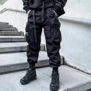 Tactical Techwear Cargo Pants in black — dark techwear streetwear, view 4 of 7