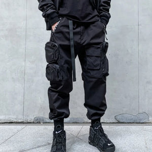 Tactical Techwear Cargo Pants in black — dark techwear streetwear, view 5 of 7