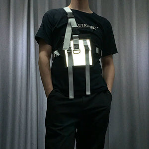 Black tactical techwear leg bag strapped to the thigh