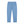 Blue tapered workout pants laid flat, front view with white drawstring, side pockets and small logo
