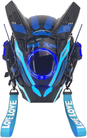 Tech Blue Helmet Cyberpunk